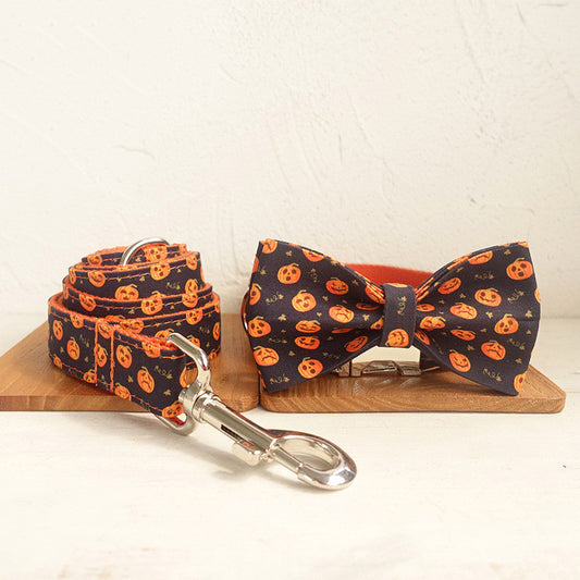 Halloween style bow and leash set