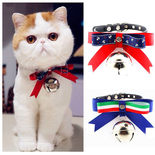 Cute dog and cat Bow Tie pet collar