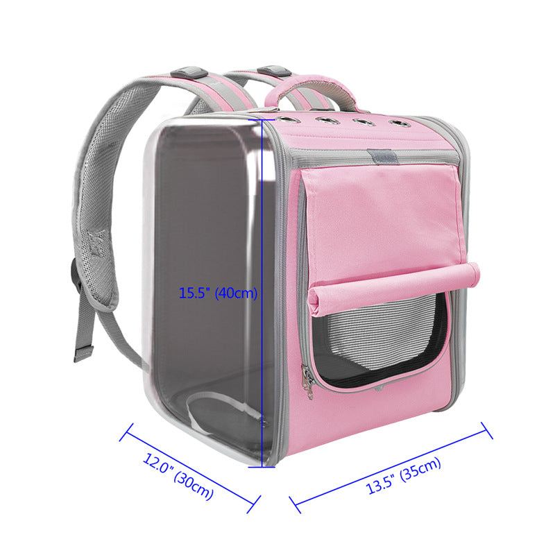 Cat Carrier Backpack in pink and grey