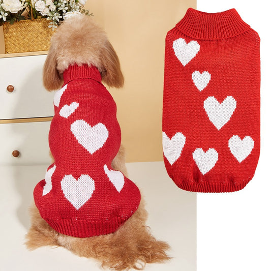 Valentine's Day themed Knitted Sweater for dogs