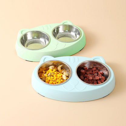 Double Stainless Steel Pet Food bowl